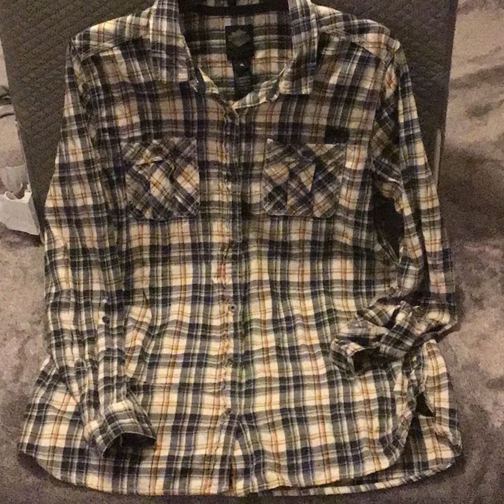 Harley Davidson Women’s Plaid Button-Up Shirt